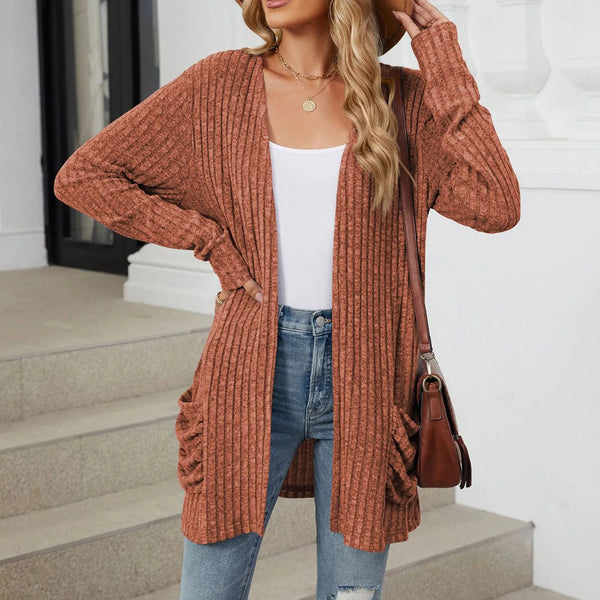 Lightweight 3/4 Sleeve Black Sweater Cardigan Casual